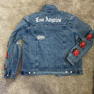 Pacsun Los Angeles Jean Jacket roses